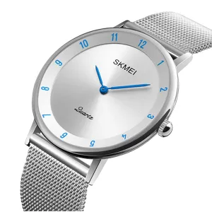 SKMEI Mens Watch, Ultra Thin Design, Stainless Steel, Mesh Strap