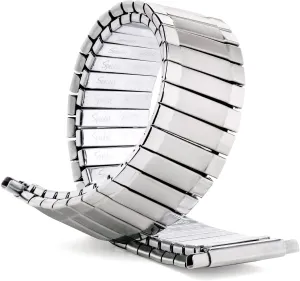 Speidel Mens Twist-O-Flex Stainless Steel Stretch Metal Replacement Expansion Watch Band with Self-Adjusting Straight or Curved Ends for 16mm 17mm 18mm 19mm 20mm 21mm 22mm