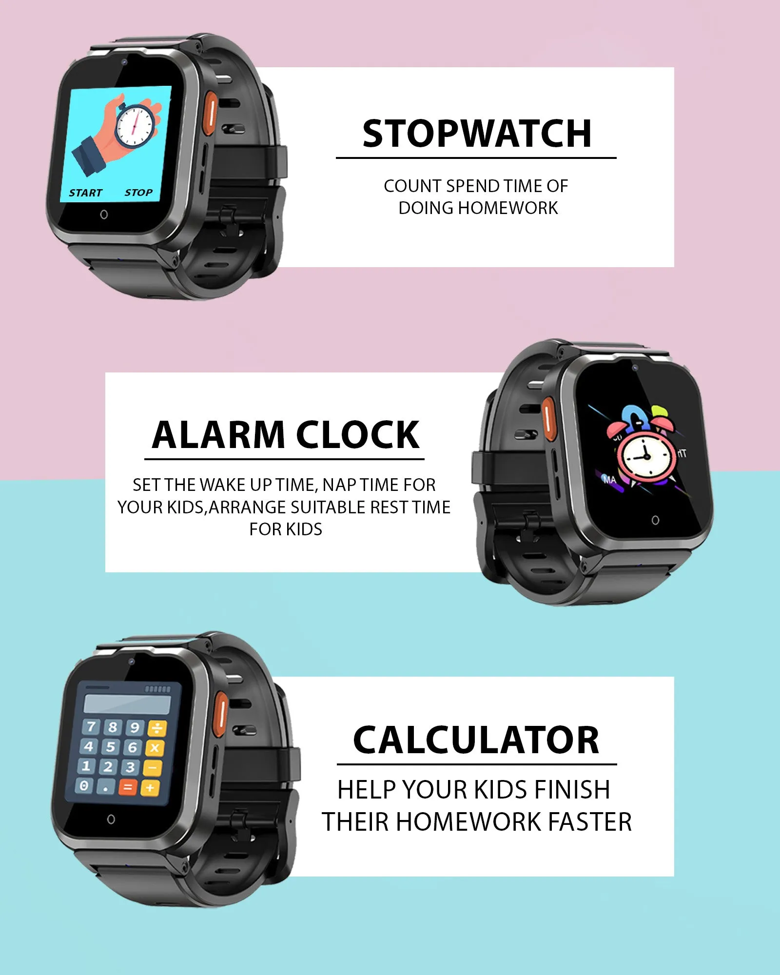 Spiky Cyclops 4g Video & Voice Calling Dewatering Waterproof Kids Smartwatch Printed strap - Blue