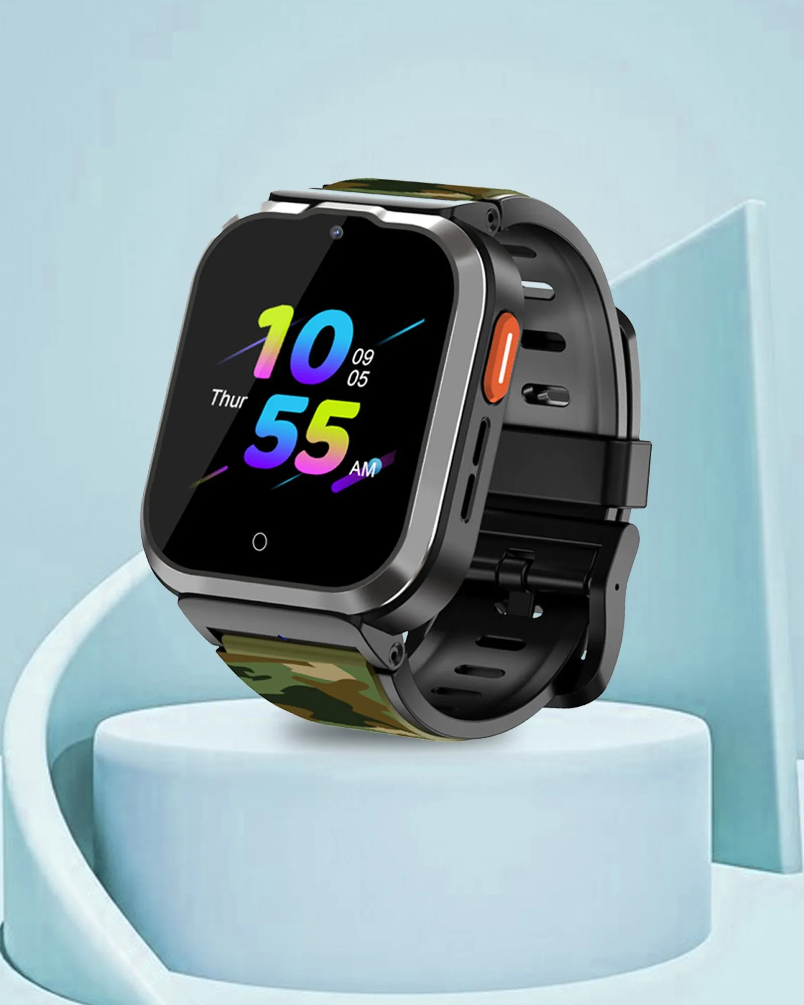 Spiky Cyclops 4g Video & Voice Calling Dewatering Waterproof Kids Smartwatch Printed strap - Blue