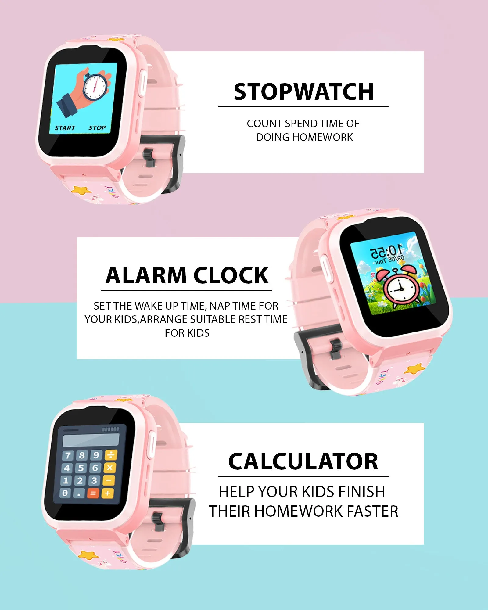 Spiky Cyclops 4g Video & Voice Calling Dewatering Waterproof Kids Smartwatch Printed strap - Blue