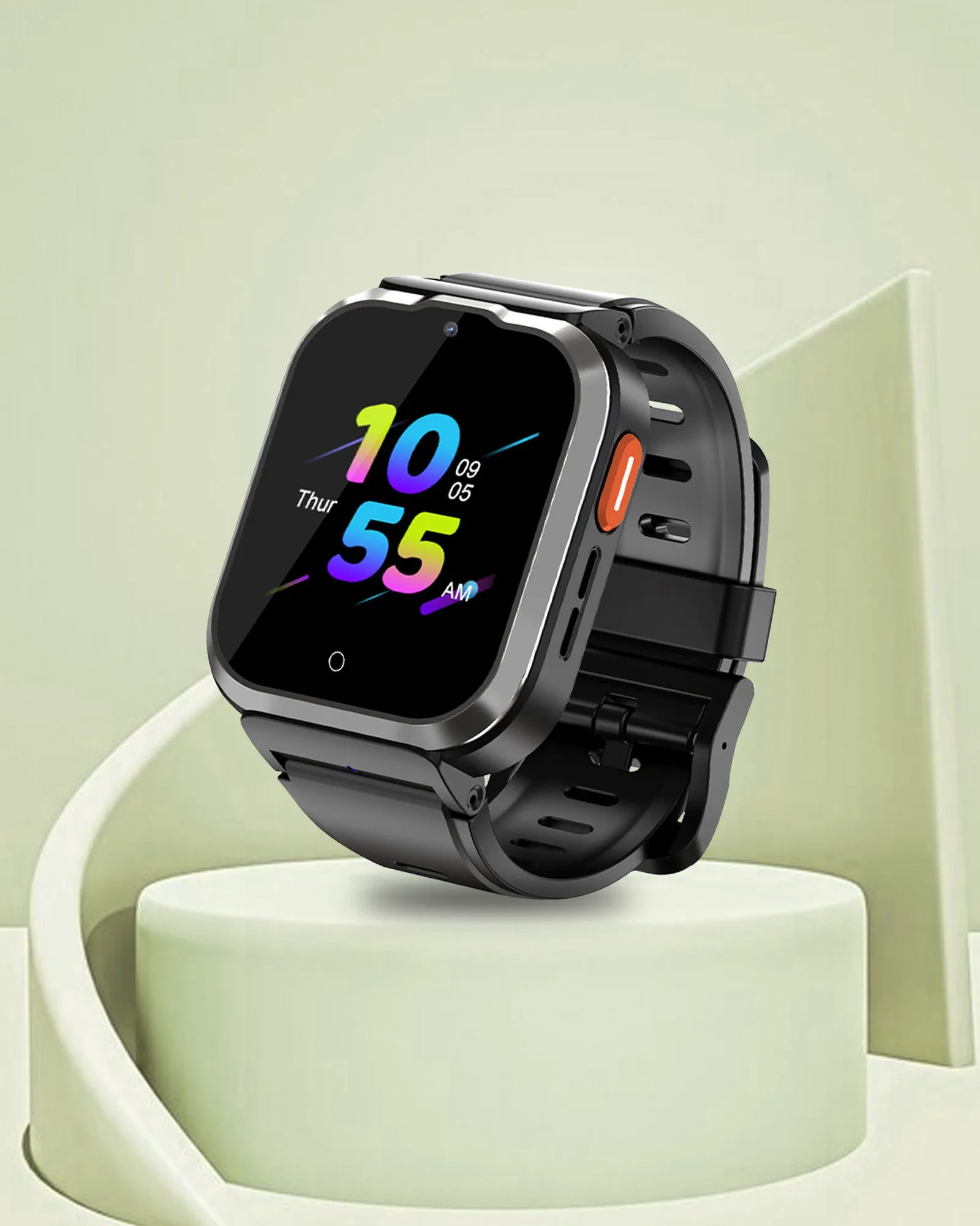 Spiky Cyclops 4g Video & Voice Calling Dewatering Waterproof Kids Smartwatch Printed strap - Blue