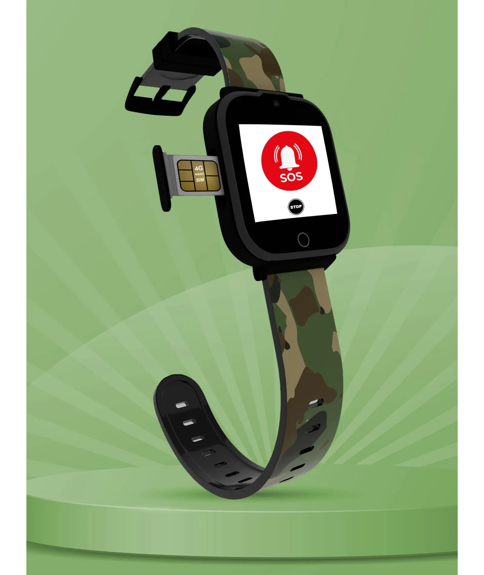 Spiky Cyclops 4g Video & Voice Calling Dewatering Waterproof Kids Smartwatch Printed strap - Blue