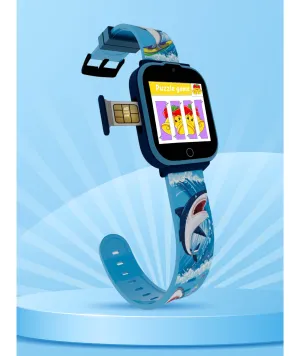 Spiky Cyclops 4g Video & Voice Calling Dewatering Waterproof Kids Smartwatch Printed strap - Blue