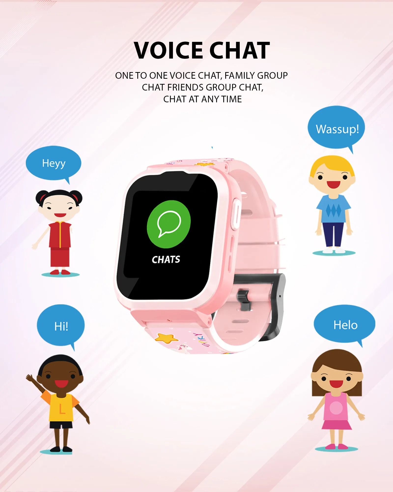 Spiky Cyclops 4g Video & Voice Calling Dewatering Waterproof Kids Smartwatch Printed strap - Blue