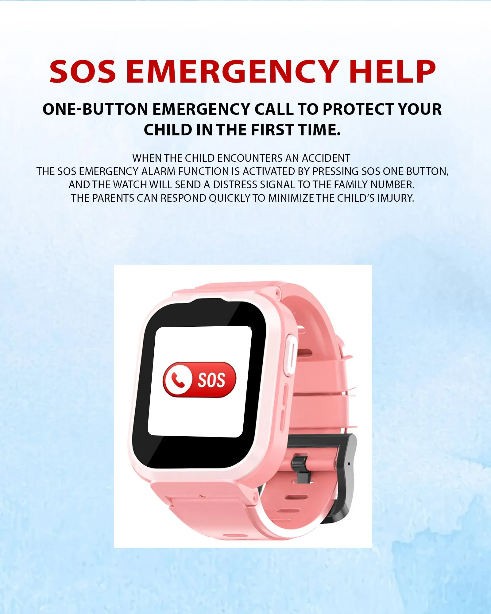 Spiky Cyclops 4g Video & Voice Calling Dewatering Waterproof Kids Smartwatch Printed strap - Blue