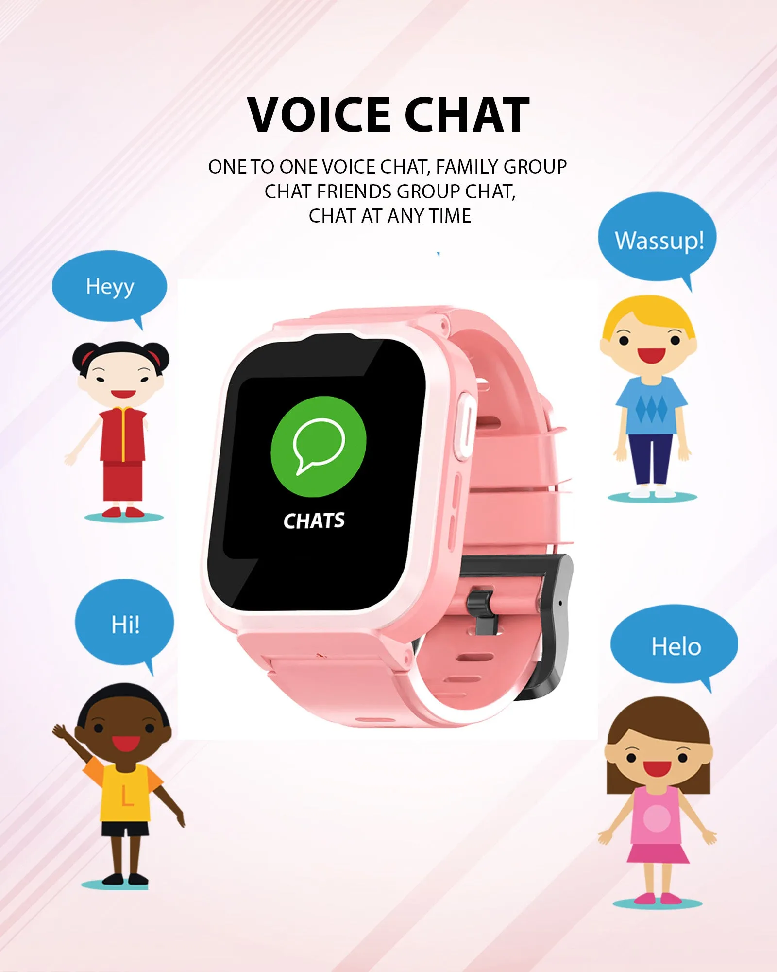 Spiky Cyclops 4g Video & Voice Calling Dewatering Waterproof Kids Smartwatch Printed strap - Blue