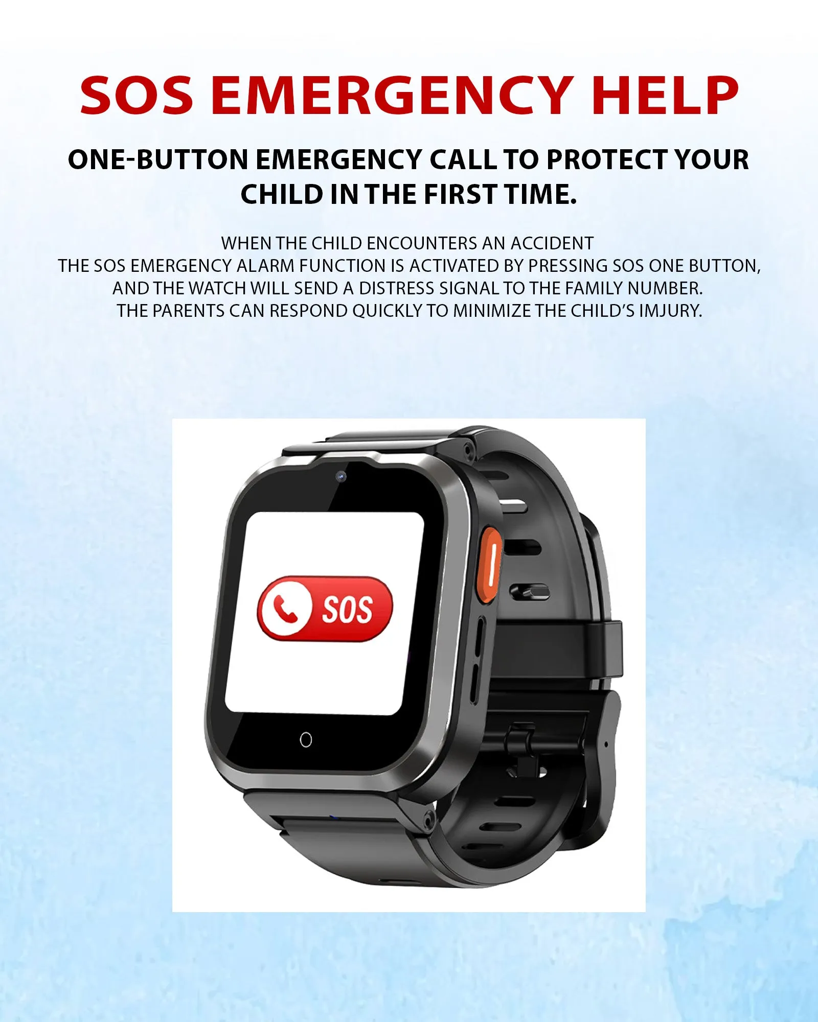 Spiky Cyclops 4g Video & Voice Calling Dewatering Waterproof Kids Smartwatch Printed strap - Blue