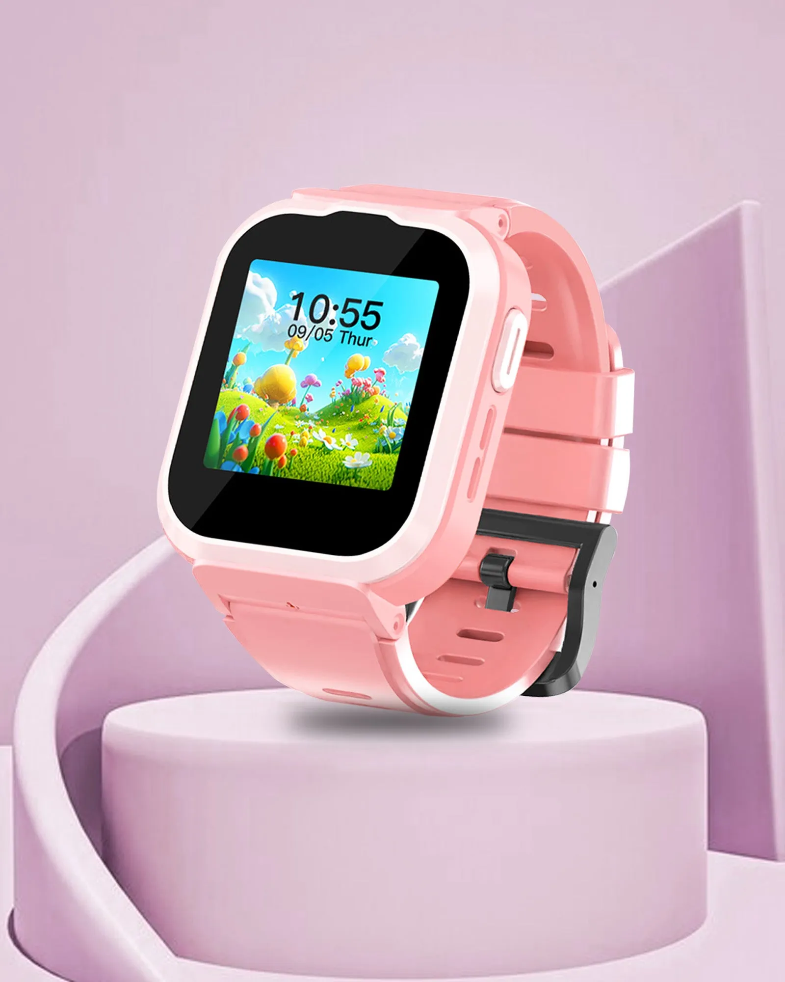 Spiky Cyclops 4g Video & Voice Calling Dewatering Waterproof Kids Smartwatch Printed strap - Blue