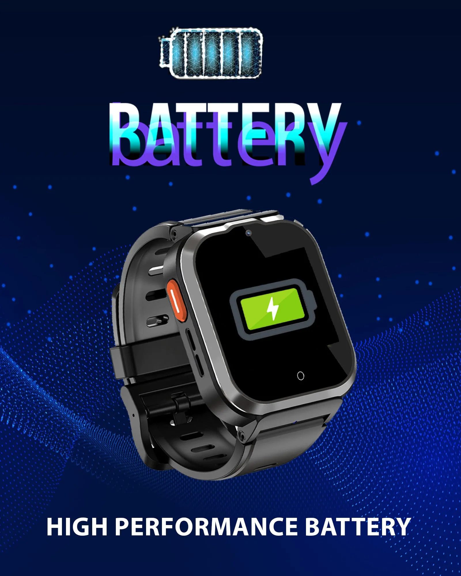 Spiky Cyclops 4g Video & Voice Calling Dewatering Waterproof Kids Smartwatch Printed strap - Blue