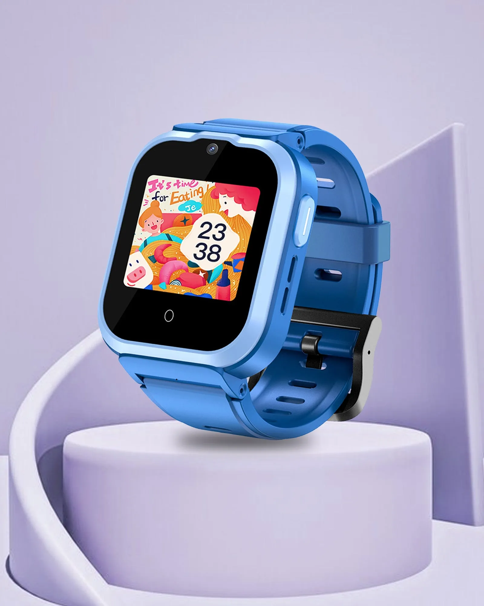 Spiky Cyclops 4g Video & Voice Calling Dewatering Waterproof Kids Smartwatch Printed strap - Blue