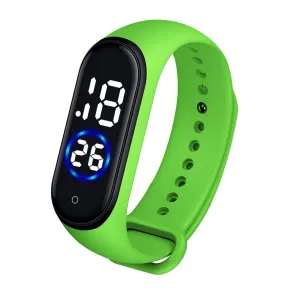 Sports watch - Led touch Display - Silicone Strap - Green