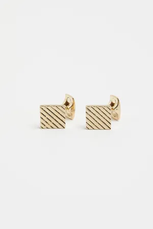 Square Engine Turned Cufflinks