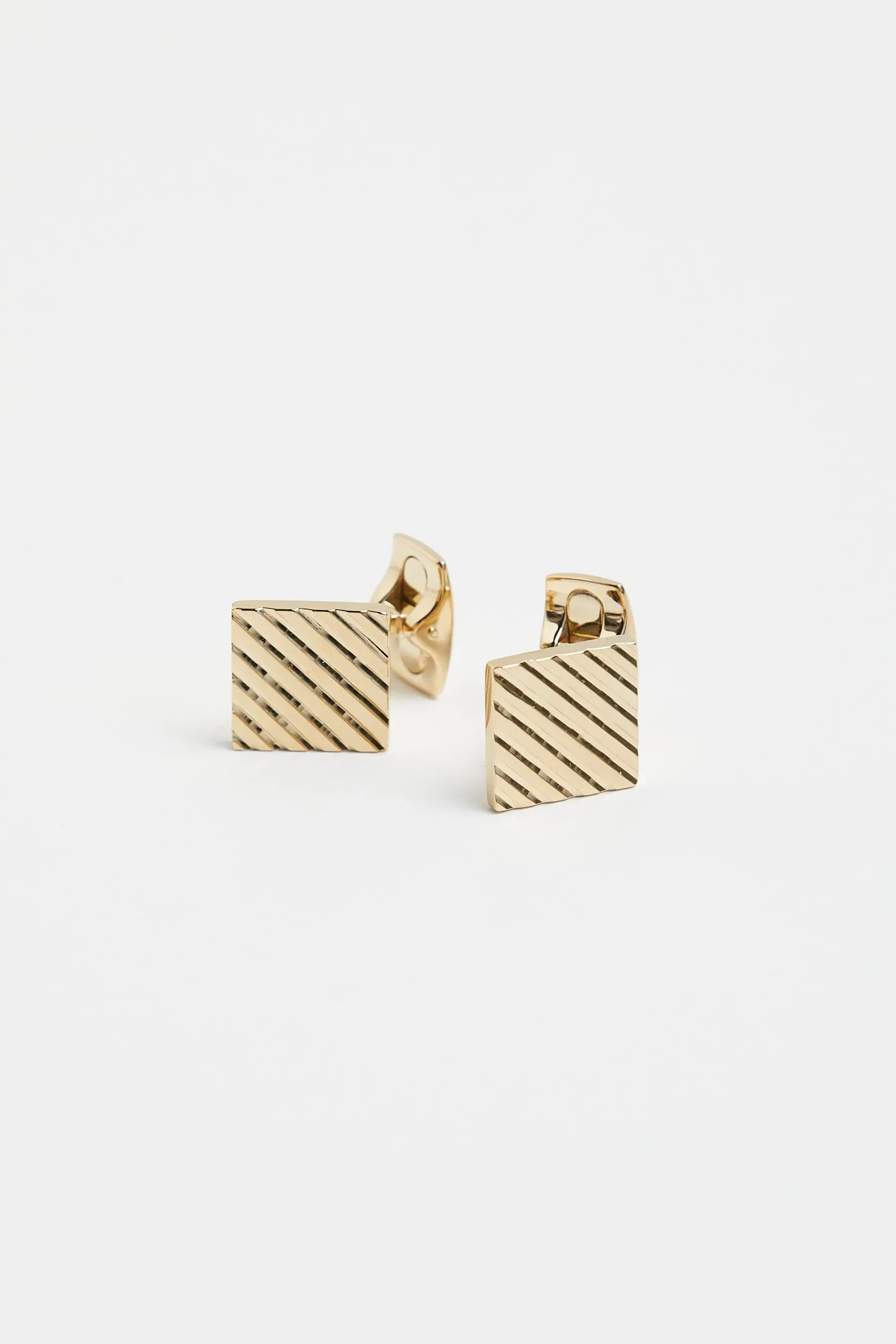 Square Engine Turned Cufflinks
