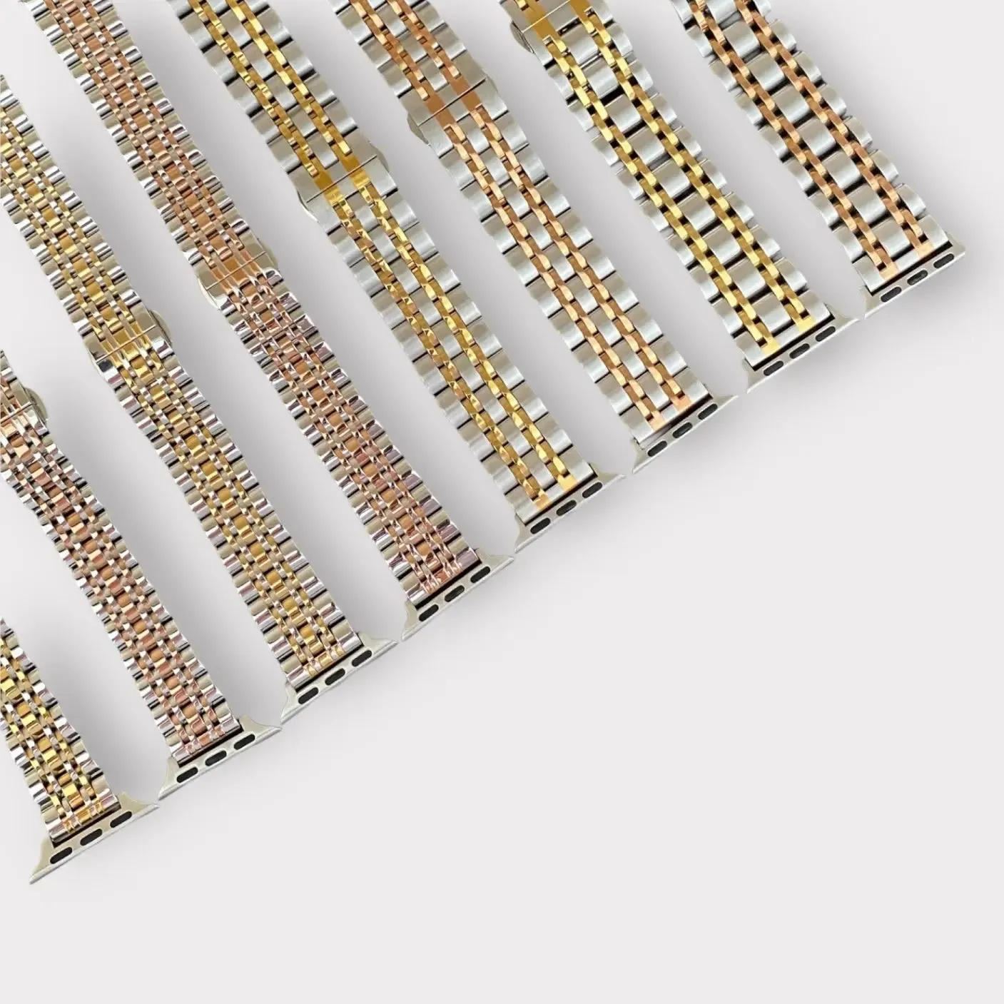 Stainless Steel Apple Watch Band-Silver-Gold or Silver-Rose Gold