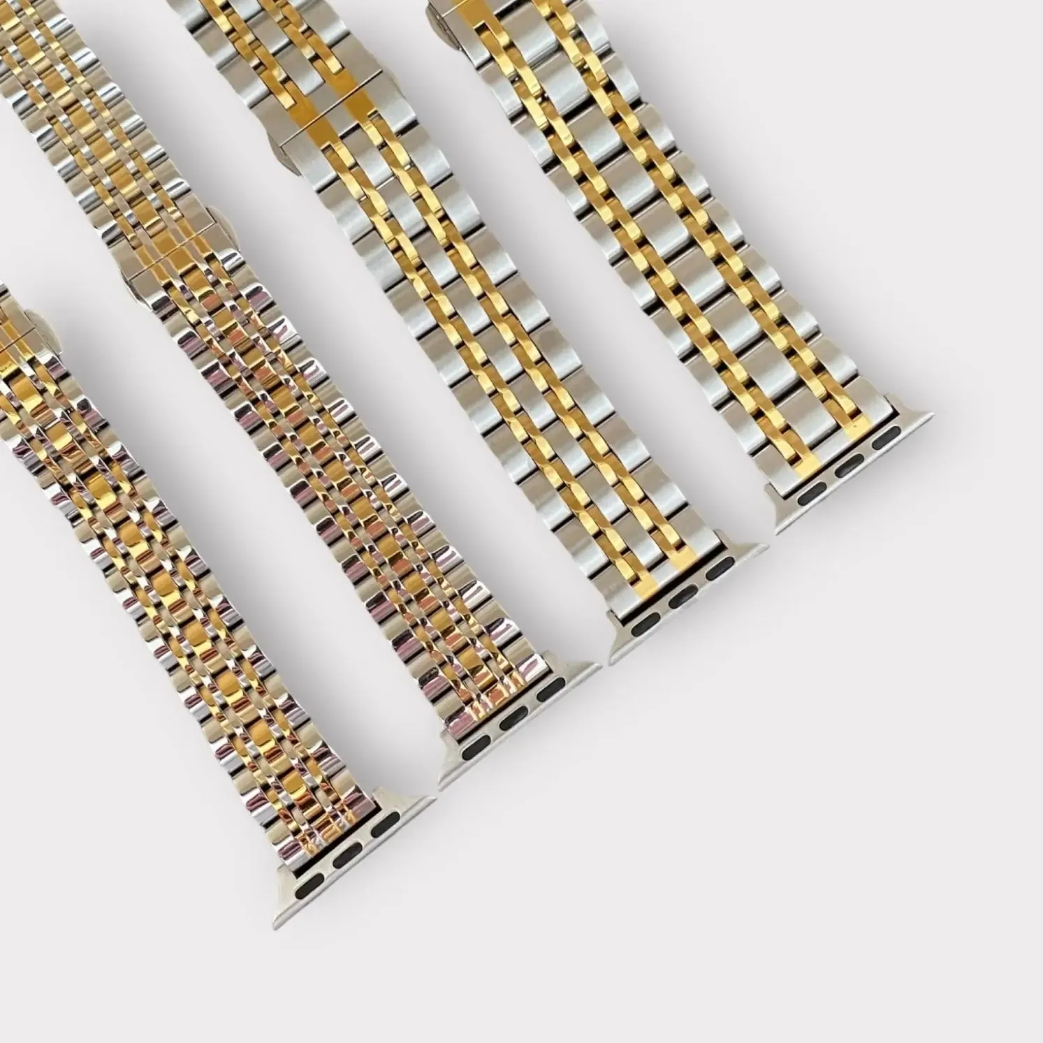 Stainless Steel Apple Watch Band-Silver-Gold or Silver-Rose Gold