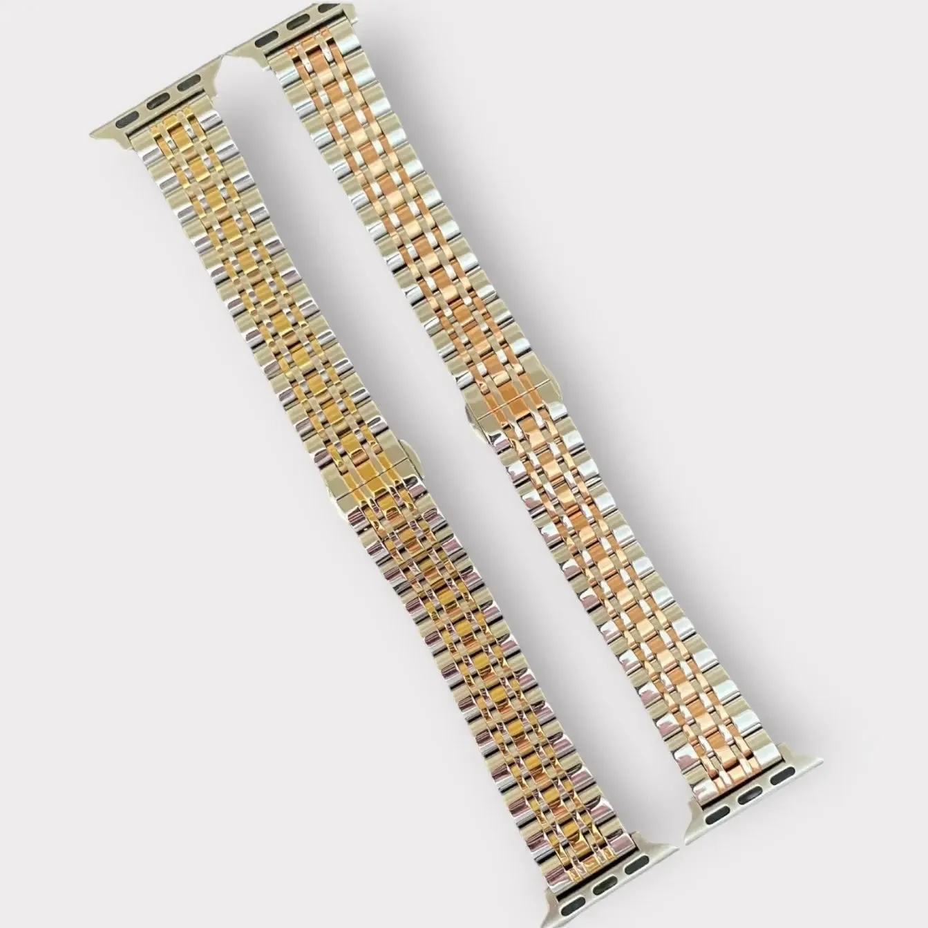 Stainless Steel Apple Watch Band-Silver-Gold or Silver-Rose Gold