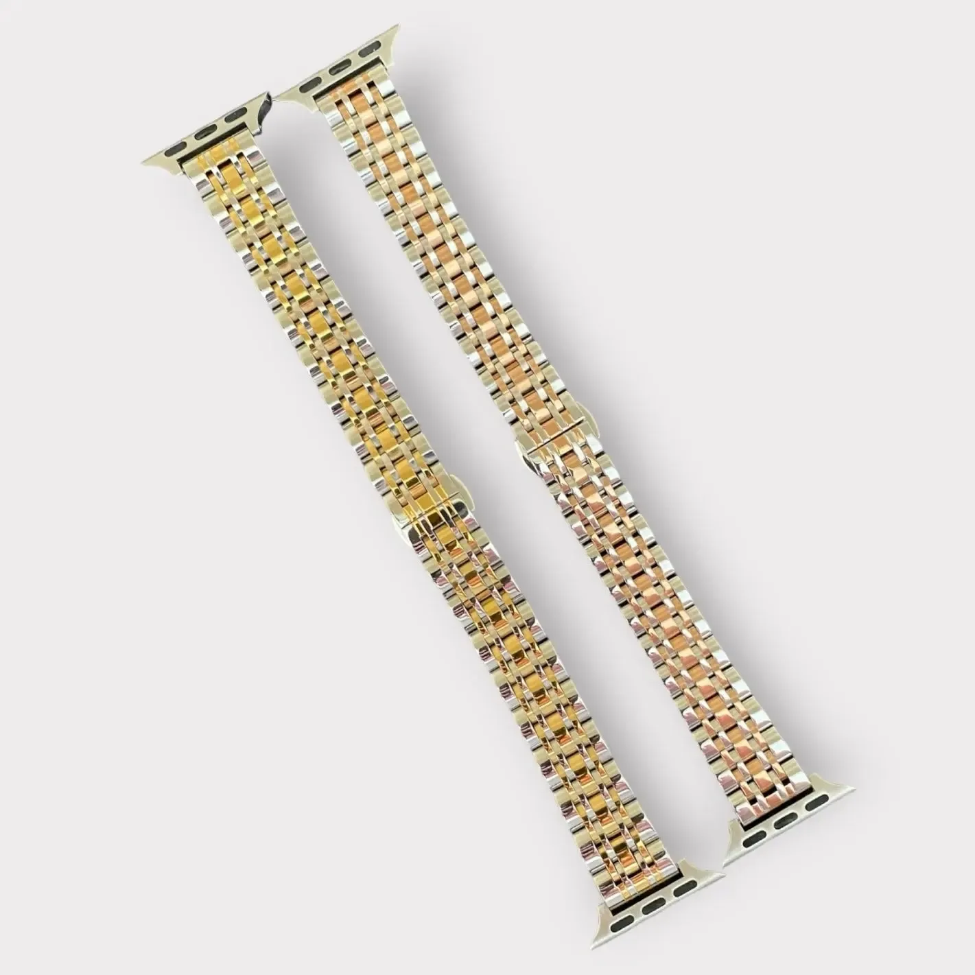 Stainless Steel Apple Watch Band-Silver-Gold or Silver-Rose Gold