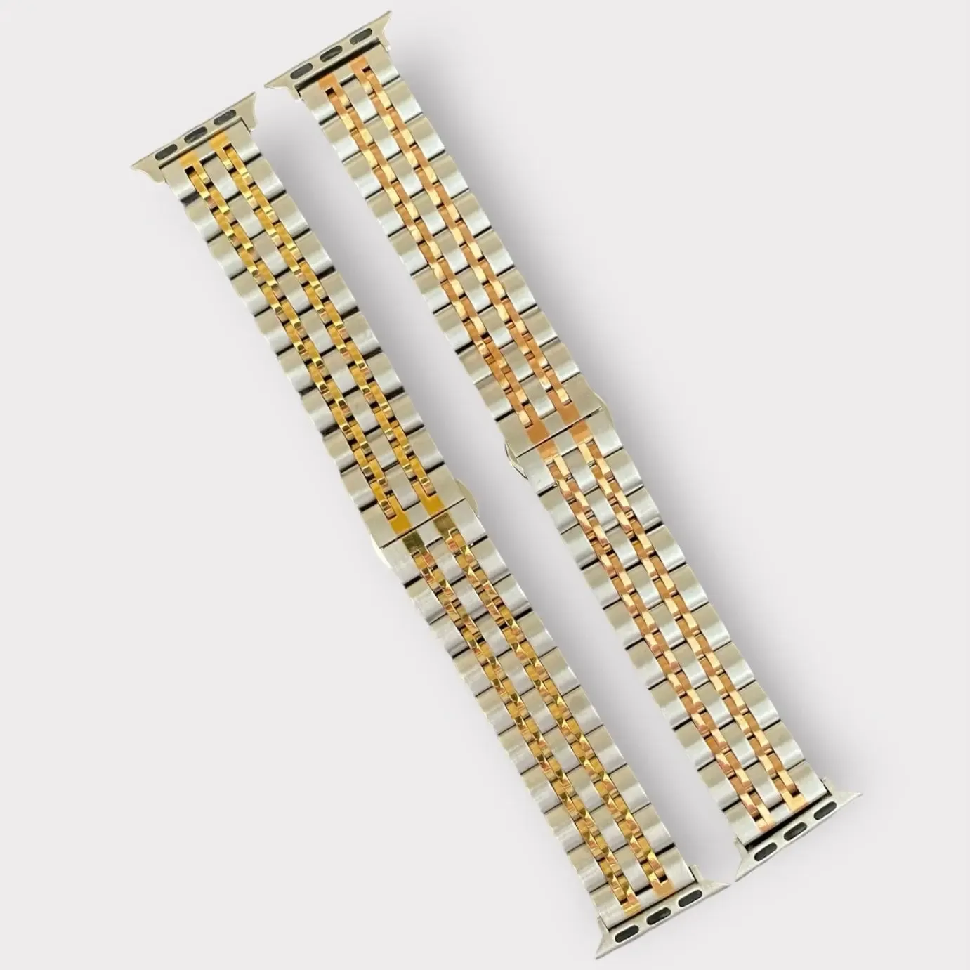 Stainless Steel Apple Watch Band-Silver-Gold or Silver-Rose Gold