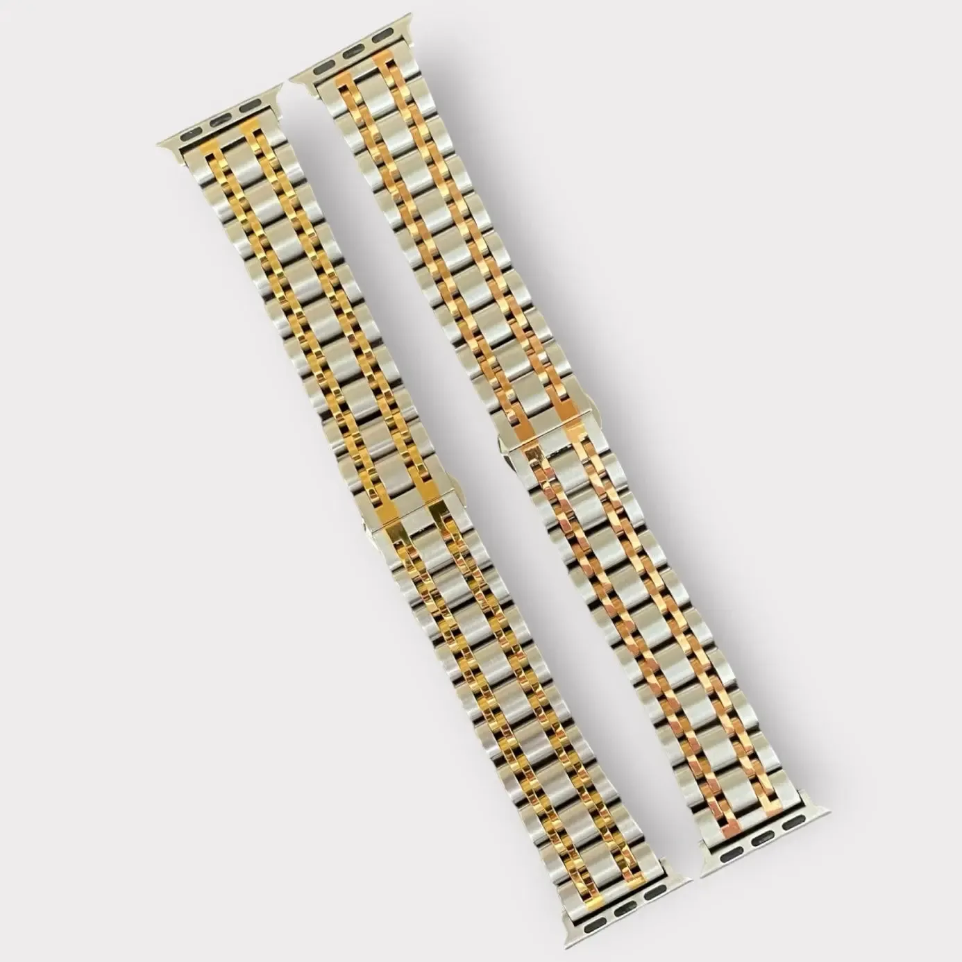 Stainless Steel Apple Watch Band-Silver-Gold or Silver-Rose Gold