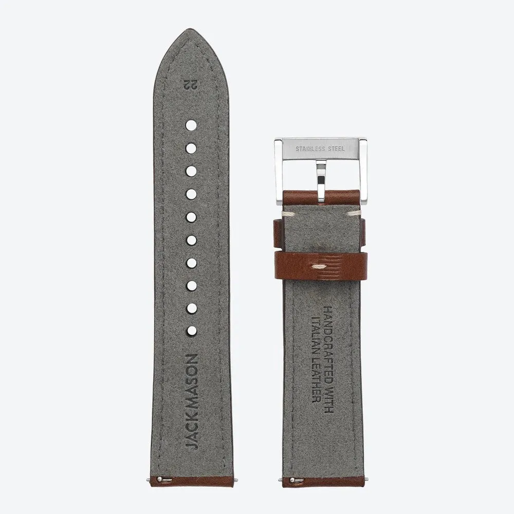Stitched Leather Strap (Brown)