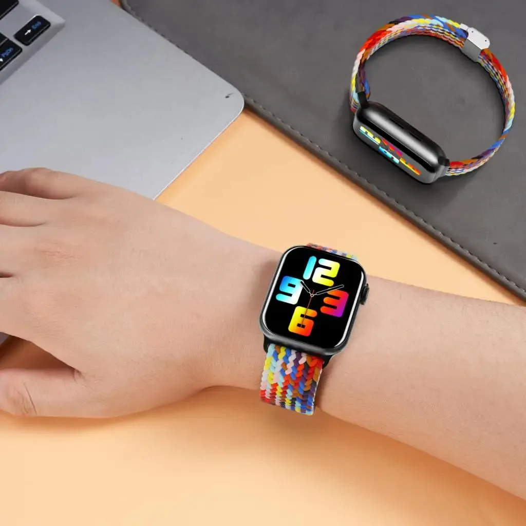 Strap For Apple watch band 46mm 45mm 44mm 49mm 40mm 41mm 42mm Braided loop correa bracelet iWatch series 10 8 9 7 5 se 6 4 Ultra