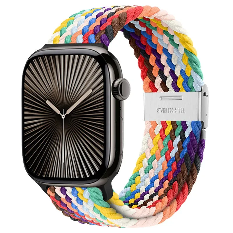 Strap For Apple watch band 46mm 45mm 44mm 49mm 40mm 41mm 42mm Braided loop correa bracelet iWatch series 10 8 9 7 5 se 6 4 Ultra