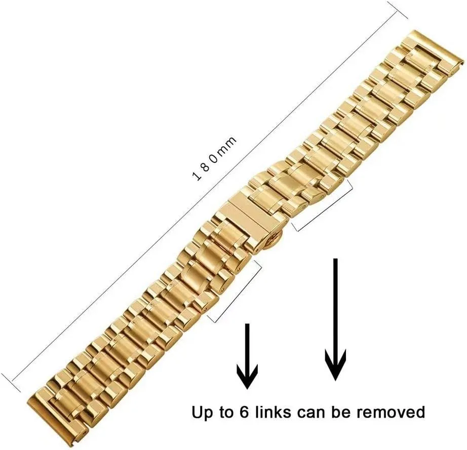Stunning Brushed Stainless Steel Watch Band Strap Replacement with Straight&Curved End