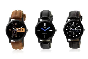 Stylish Watches for Boys and Men Combo Gift Set of 3