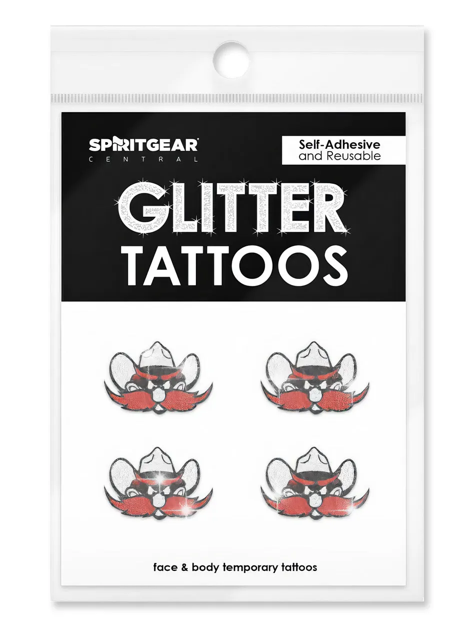 Texas Tech Double T Glitter Tattoo 4 Pack
