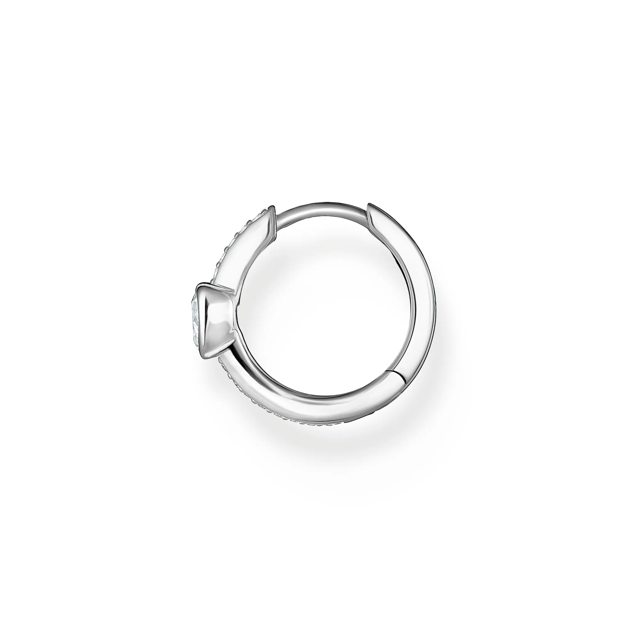 Thomas Sabo Single hoop earring with heart and white stones silver