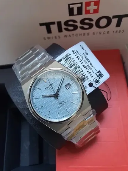 TISSOT PRX POWERMATIC 80 ICE BLUE DIAL MEN'S WATCH T1374071135100