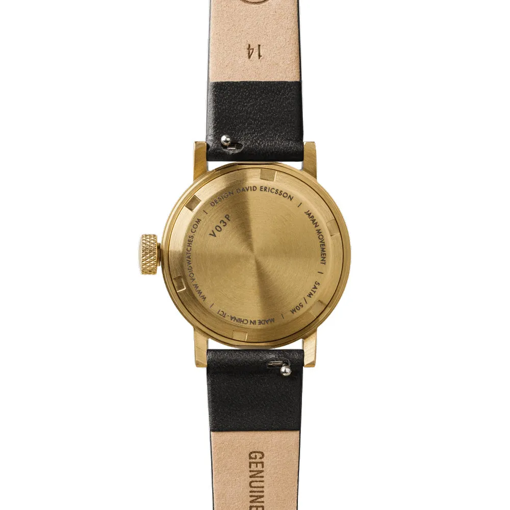V03P Petite Watch: Black   Gold