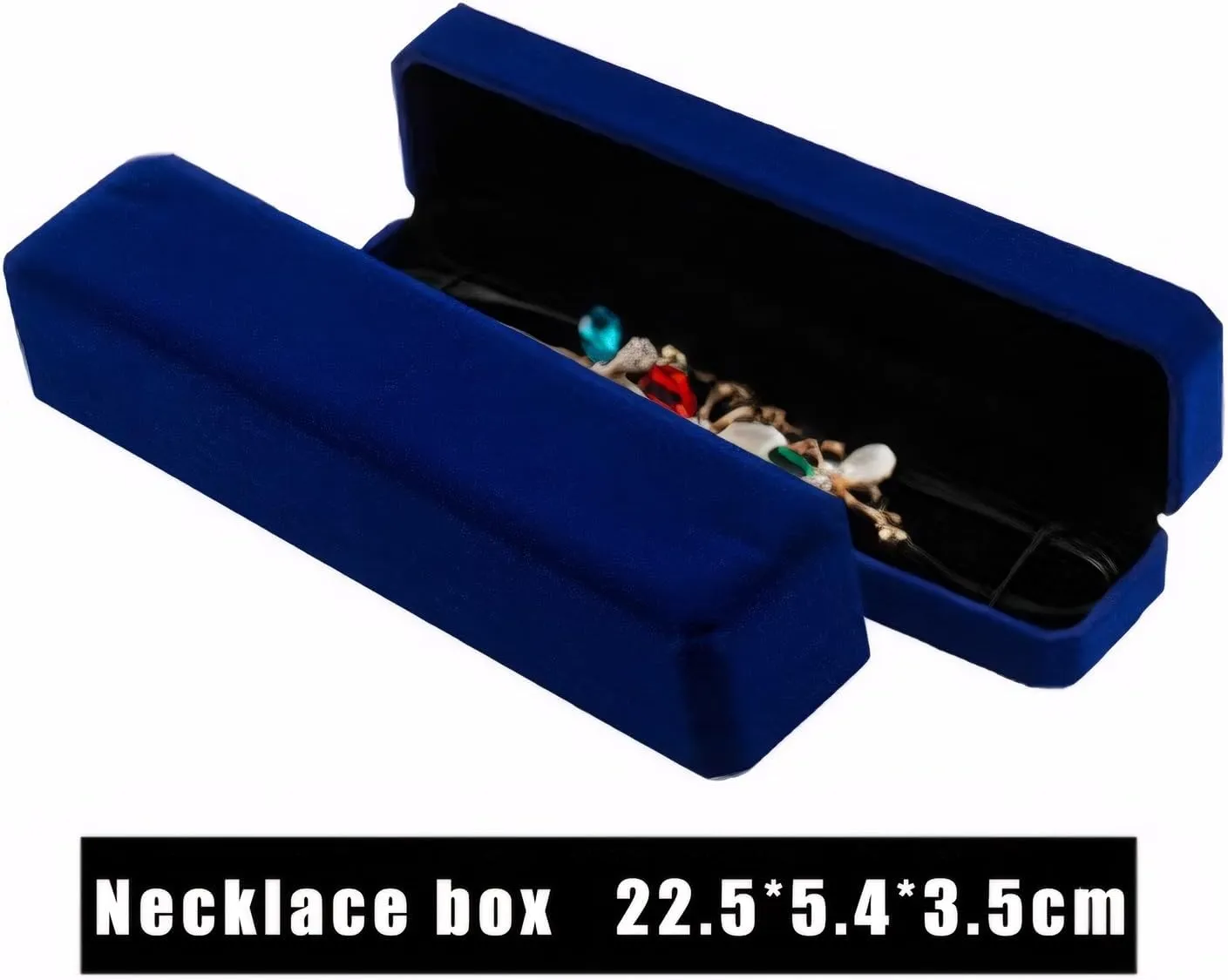 Velvet Jewelry Gift Box Set, Bracelet,Ring,Necklace Storage Case, Elegant Display Box for Wedding, Engagement, Proposal, Birthday and Anniversary (4, Blue)