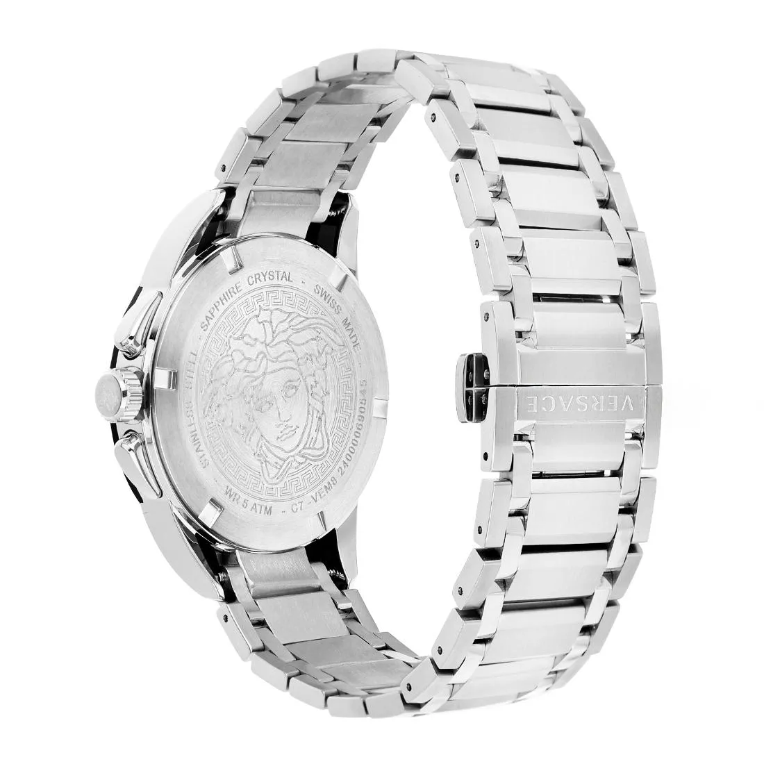 Versace Men 42 mm Size Black Round Dial Analog Watch- VEM800218
