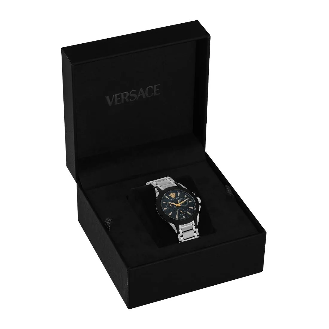 Versace Men 42 mm Size Black Round Dial Analog Watch- VEM800218