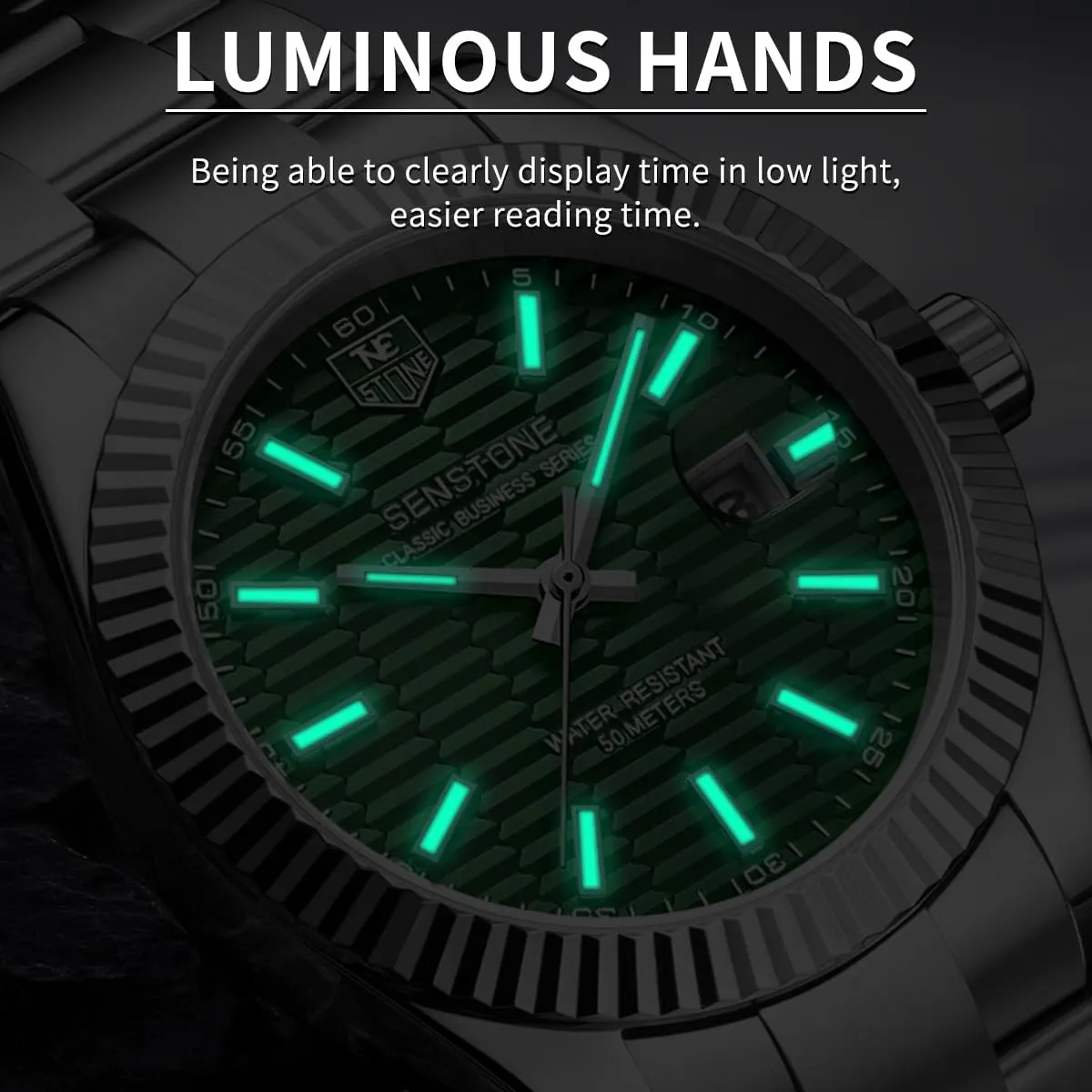 Watches for Men, Luxury Classic Business Dress Quartz Watch Stainless Steel Strap Analog Waterproof with Luminous Large Dial Calendar