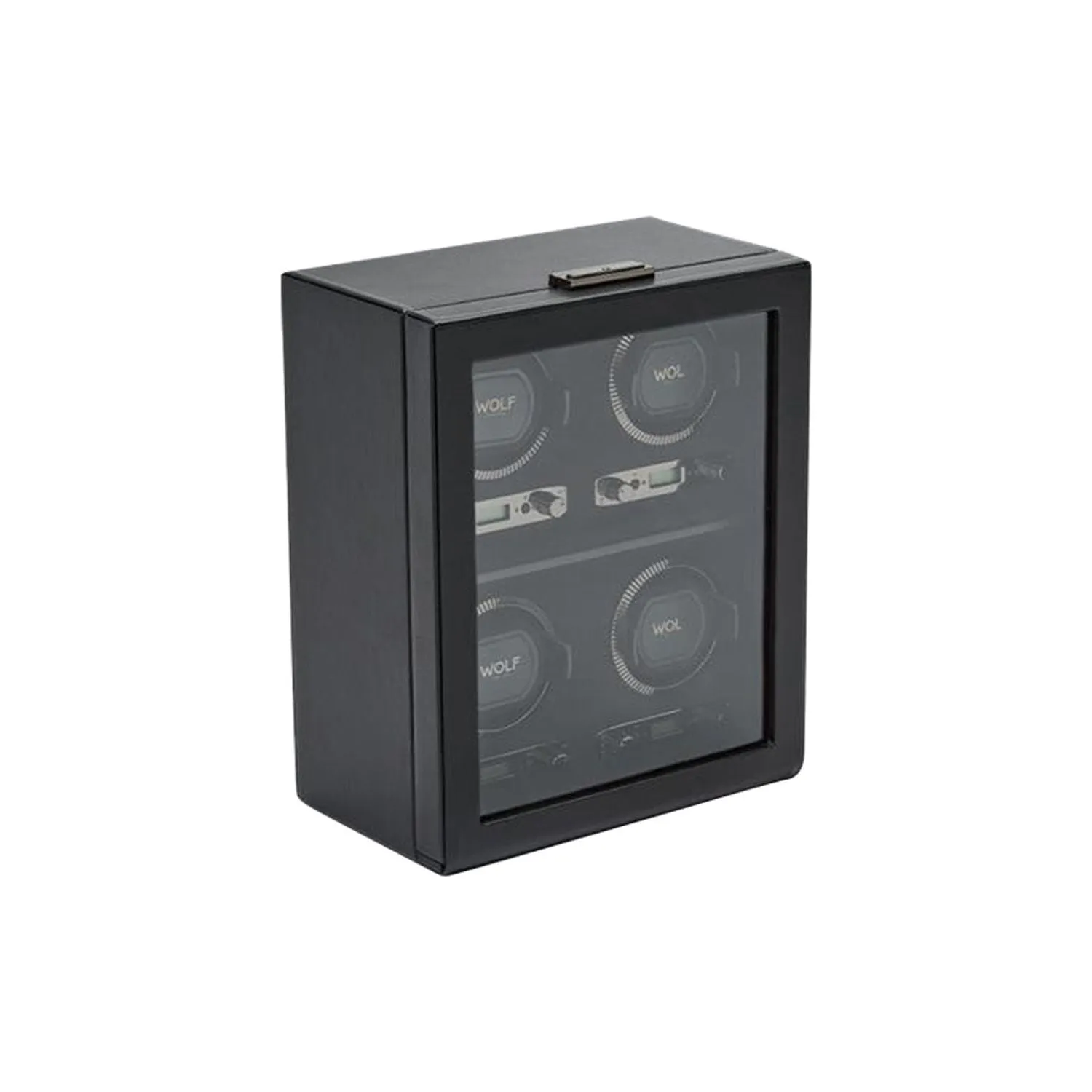 Wolf British Racing 4 Piece Watch Winder Black