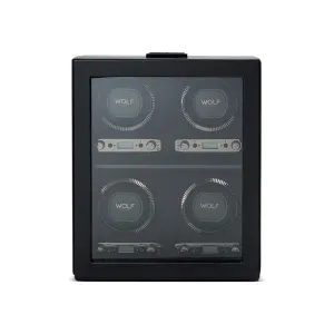 Wolf British Racing 4 Piece Watch Winder Black